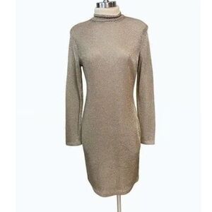 Ralph Lauren Blue label designer 
Metallic turtleneck neck  sweater dress